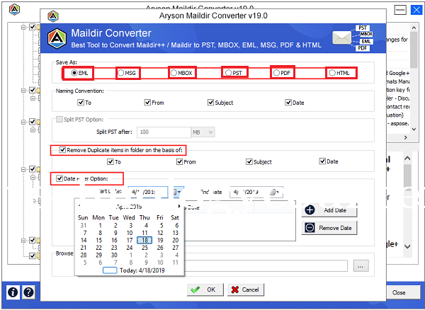 Aryson Maildir Converter Screenshots